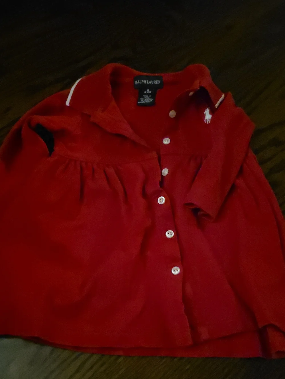 Ralph Lauren Red Polo Button-Front Dress